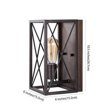 Norris X-Frame 6" Farmhouse Rustic Iron LED Sconce - JONATHAN Y
